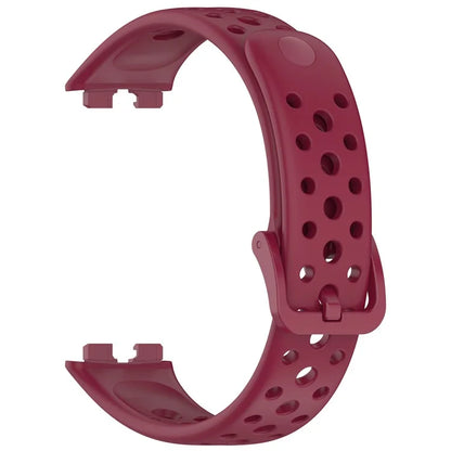 For Huawei Band 9 / 9 NFC / 8 / 8 NFC Breathable Holes Replacement Band Silicone Watch Strap