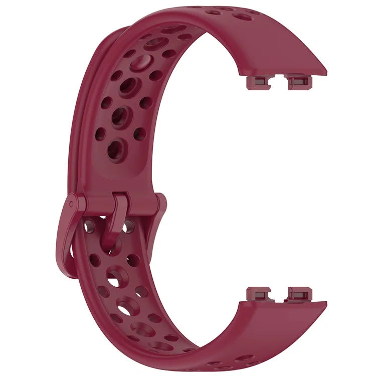 For Huawei Band 9 / 9 NFC / 8 / 8 NFC Breathable Holes Replacement Band Silicone Watch Strap