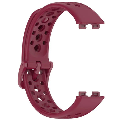 For Huawei Band 9 / 9 NFC / 8 / 8 NFC Breathable Holes Replacement Band Silicone Watch Strap