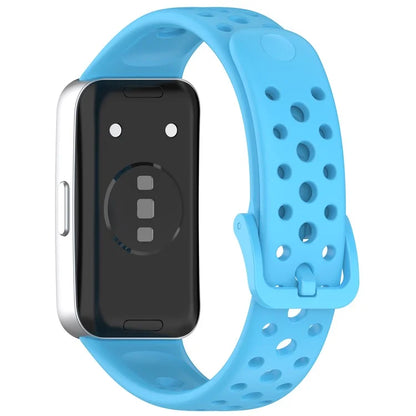 For Huawei Band 9 / 9 NFC / 8 / 8 NFC Breathable Holes Replacement Band Silicone Watch Strap