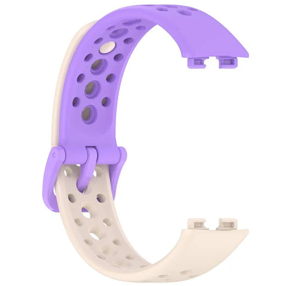 For Huawei Band 9 / 9 NFC / 8 / 8 NFC Breathable Holes Replacement Band Silicone Watch Strap+Purple