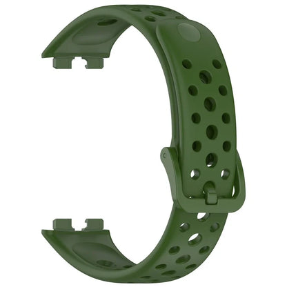 For Huawei Band 9 / 9 NFC / 8 / 8 NFC Breathable Holes Replacement Band Silicone Watch Strap