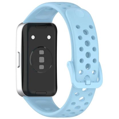 For Huawei Band 9 / 9 NFC / 8 / 8 NFC Breathable Holes Replacement Band Silicone Watch Strap