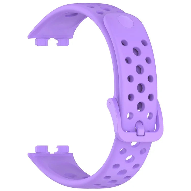 For Huawei Band 9 / 9 NFC / 8 / 8 NFC Breathable Holes Replacement Band Silicone Watch Strap