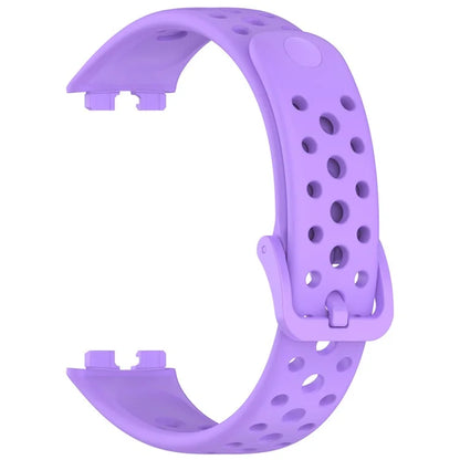 For Huawei Band 9 / 9 NFC / 8 / 8 NFC Breathable Holes Replacement Band Silicone Watch Strap