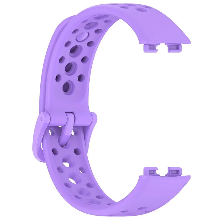 For Huawei Band 9 / 9 NFC / 8 / 8 NFC Breathable Holes Replacement Band Silicone Watch Strap