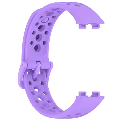 For Huawei Band 9 / 9 NFC / 8 / 8 NFC Breathable Holes Replacement Band Silicone Watch Strap