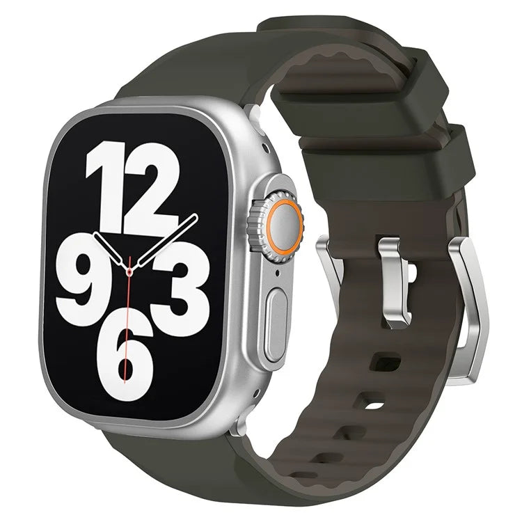 For Apple Watch Series 9 8 7 41mm  /  6 5 4 SE (2022) SE (2023) SE 40mm  /  3 2 1 38mm Silicone Watch Bandish Green