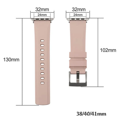 For Apple Watch Series 9 8 7 41mm  /  6 5 4 SE (2022) SE (2023) SE 40mm  /  3 2 1 38mm Silicone Watch Bandish Green