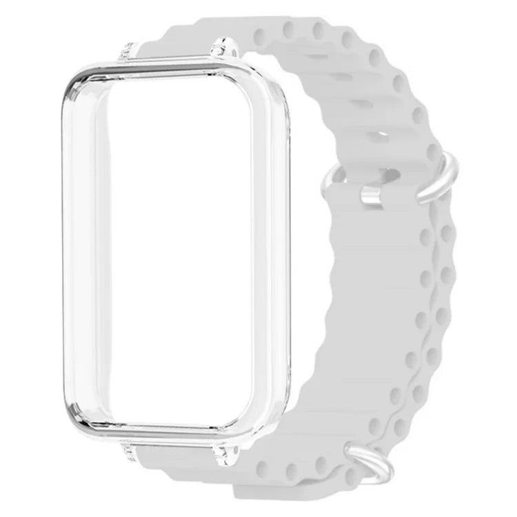 For Honor Band 9 Watch Band Ocean Silicone Strap with Transparent Case