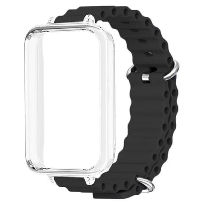 For Honor Band 9 Watch Band Ocean Silicone Strap with Transparent Case