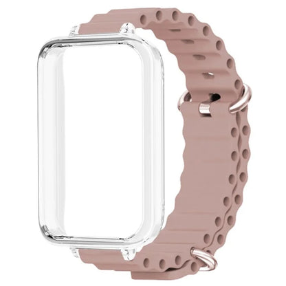 For Honor Band 9 Watch Band Ocean Silicone Strap with Transparent Case