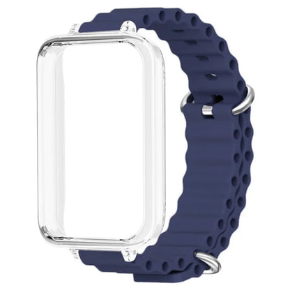 For Honor Band 9 Watch Band Ocean Silicone Strap with Transparent Case