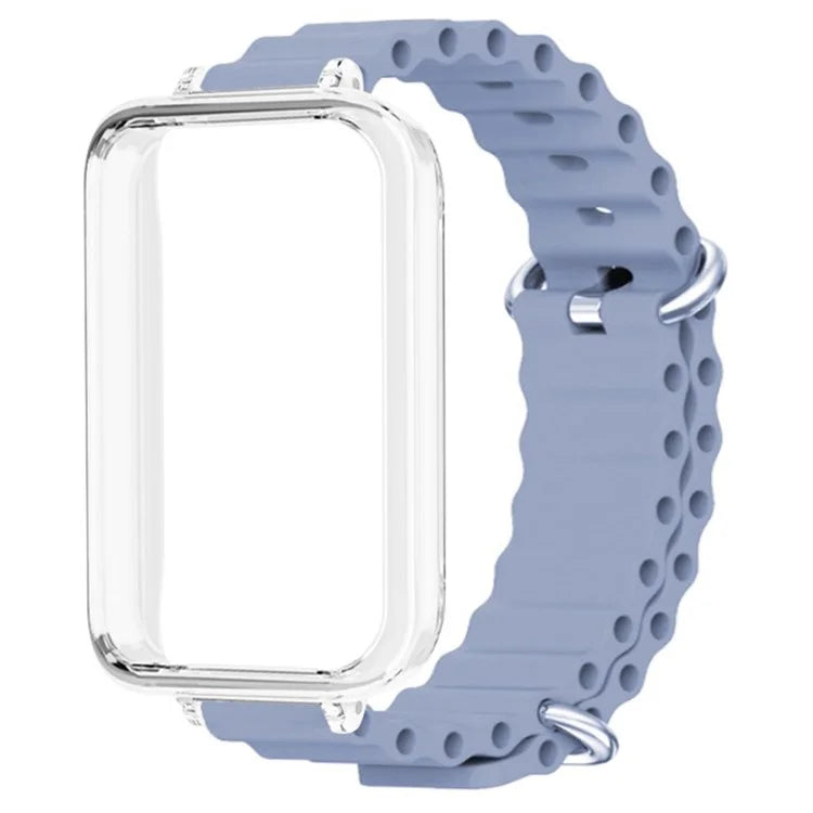 For Honor Band 9 Watch Band Ocean Silicone Strap with Transparent Case