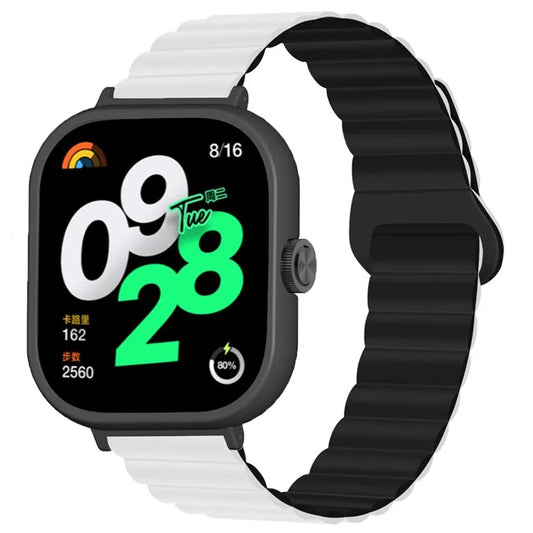 For Xiaomi Redmi Watch 4 Silicone Watch Strap Dual Color Magnetic Band with PC Case
