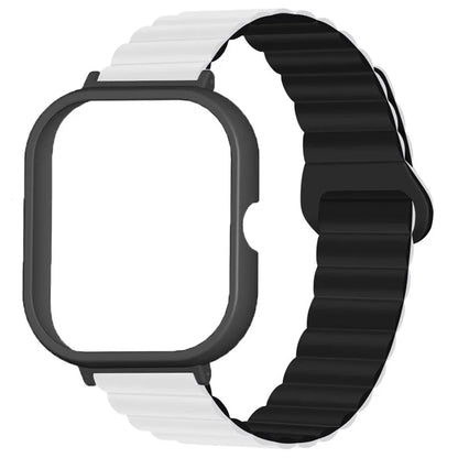 For Xiaomi Redmi Watch 4 Silicone Watch Strap Dual Color Magnetic Band with PC Case