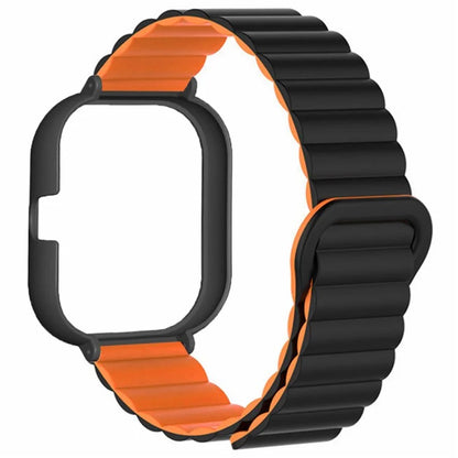 For Xiaomi Redmi Watch 4 Silicone Watch Strap Dual Color Magnetic Band with PC Case