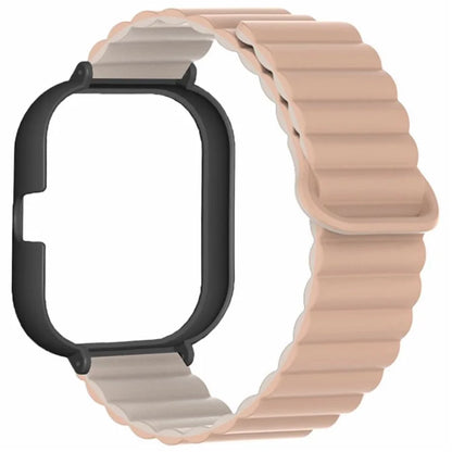 For Xiaomi Redmi Watch 4 Silicone Watch Strap Dual Color Magnetic Band with PC Case
