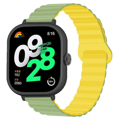 For Xiaomi Redmi Watch 4 Silicone Watch Strap Dual Color Magnetic Band with PC Case