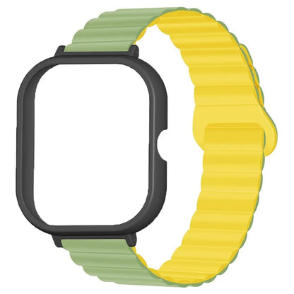For Xiaomi Redmi Watch 4 Silicone Watch Strap Dual Color Magnetic Band with PC Case