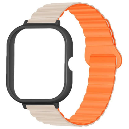 For Xiaomi Redmi Watch 4 Silicone Watch Strap Dual Color Magnetic Band with PC Case