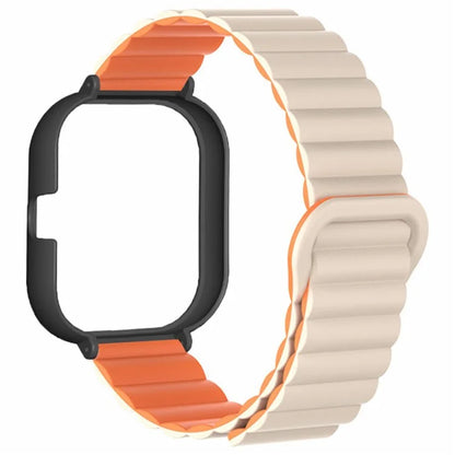 For Xiaomi Redmi Watch 4 Silicone Watch Strap Dual Color Magnetic Band with PC Case