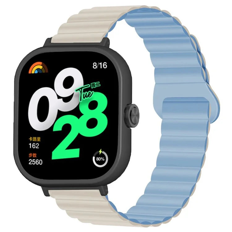 For Xiaomi Redmi Watch 4 Silicone Watch Strap Dual Color Magnetic Band with PC Case