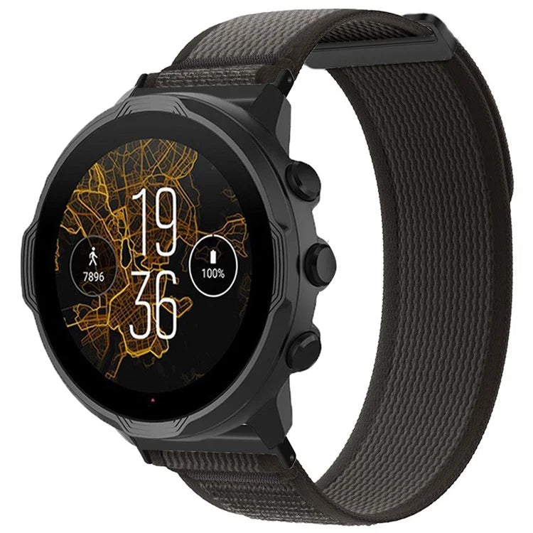 For Suunto Spartan Sport Wrist HR Baro / Suunto 9 Nylon Watch Band 24mm Loop Fastener Strap