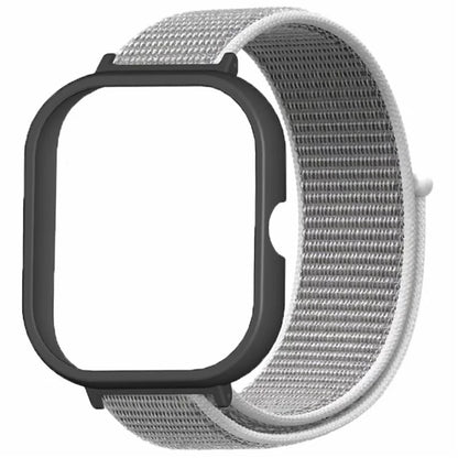 For Xiaomi Redmi Watch 4 Wrist Strap Nylon Loop Watch Band with Black PC Watch Case