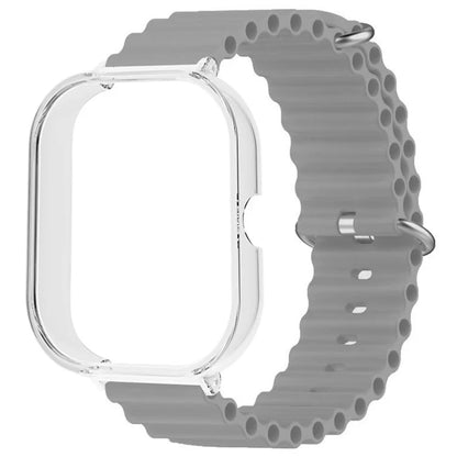 For Xiaomi Redmi Watch 4 Silicone Strap Ocean Sport Watch Band with Transparent Case