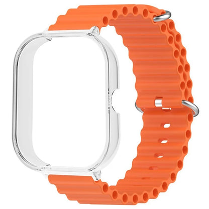 For Xiaomi Redmi Watch 4 Silicone Strap Ocean Sport Watch Band with Transparent Case