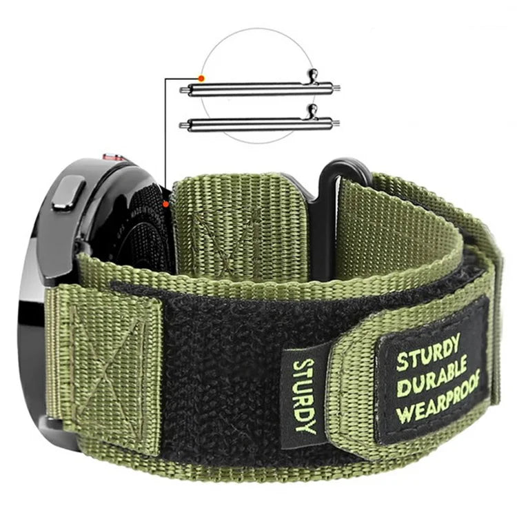 For Samsung Galaxy Watch6 / Watch 5 / Watch4 Nylon Watch Band 22mm Adjustable Wrist Strap