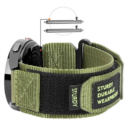 For Samsung Galaxy Watch6 / Watch 5 / Watch4 Nylon Watch Band 22mm Adjustable Wrist Strap