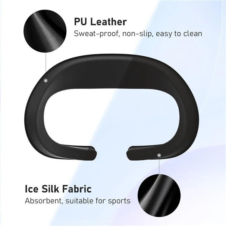 AMVR For Meta Quest 3 VR Headset Thickened Leather+Ice Silk Eye Mask Face Protective Cover