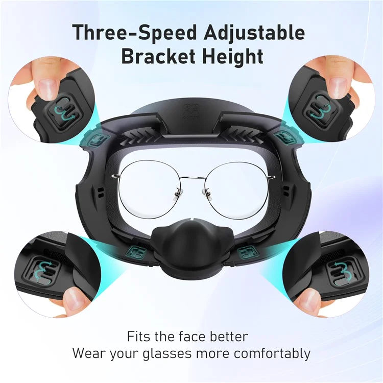 AMVR For Meta Quest 3 VR Headset Thickened Leather+Ice Silk Eye Mask Face Protective Cover