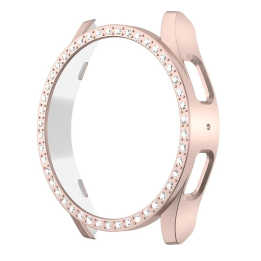 For Samsung Galaxy Watch7 40mm Watch Case Rhinestone Decor Hard PC Protective Frame