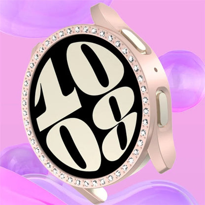 For Samsung Galaxy Watch7 40mm Watch Case Rhinestone Decor Hard PC Protective Frame