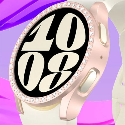 For Samsung Galaxy Watch7 40mm Watch Case Rhinestone Decor Hard PC Protective Frame