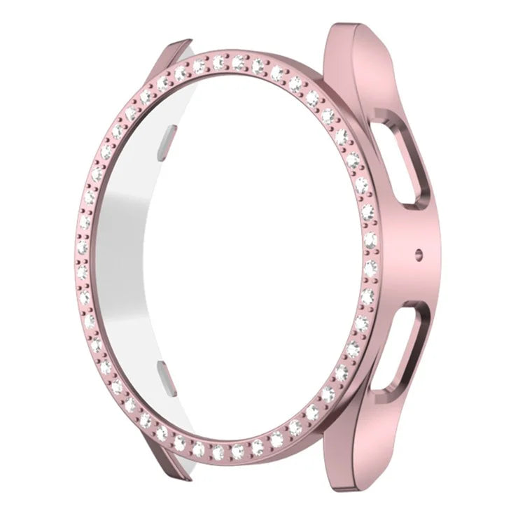 For Samsung Galaxy Watch7 40mm Watch Case Rhinestone Decor Hard PC Protective Frame