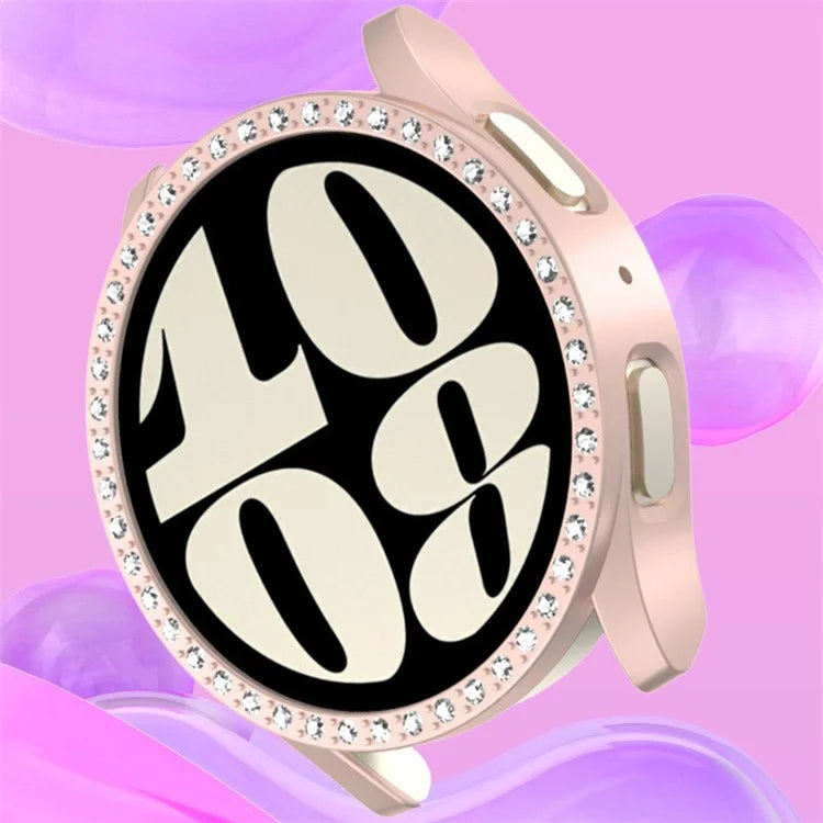 For Samsung Galaxy Watch7 44mm Case Rhinestone Decor Hard PC Watch Case Cover