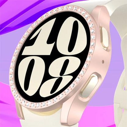 For Samsung Galaxy Watch7 44mm Case Rhinestone Decor Hard PC Watch Case Cover