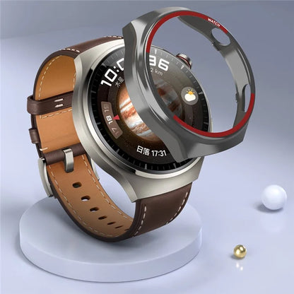For Huawei Watch 4 Pro Watch Case Hollow PC Half Protective Cover - Black+Red