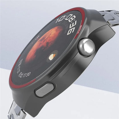 For Huawei Watch 4 Pro Watch Case Hollow PC Half Protective Cover - Black+Red