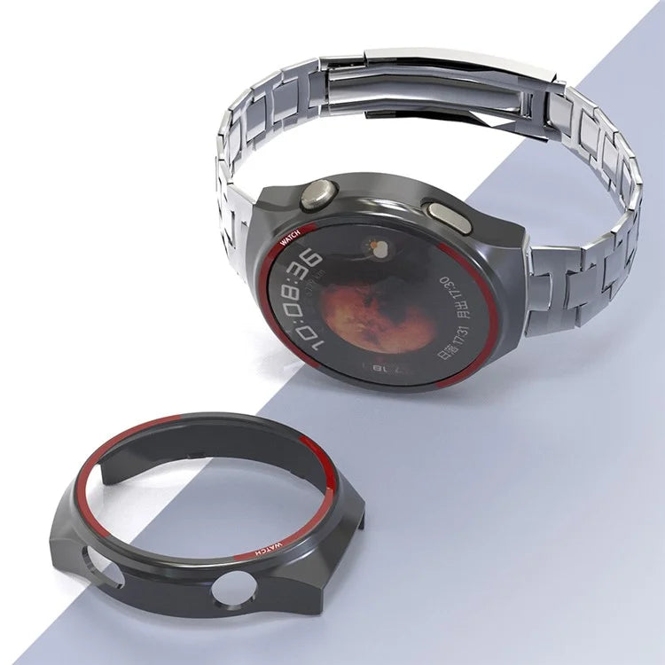 For Huawei Watch 4 Pro Watch Case Hollow PC Half Protective Cover - Black+Red