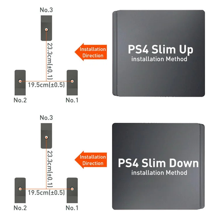 DATA FROG 1 Set for Sony PS4 Slim / Playstation 4 / 4 Pro Game Console Storage Stand Wall Mounted Rack