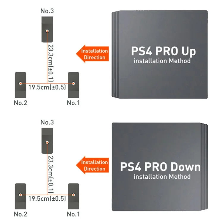 DATA FROG 1 Set for Sony PS4 Slim / Playstation 4 / 4 Pro Game Console Storage Stand Wall Mounted Rack