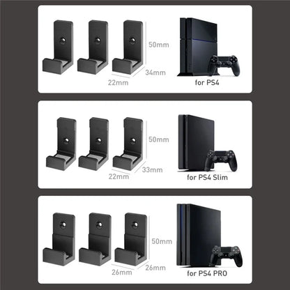DATA FROG 1 Set for Sony PS4 Slim / Playstation 4 / 4 Pro Game Console Storage Stand Wall Mounted Rack