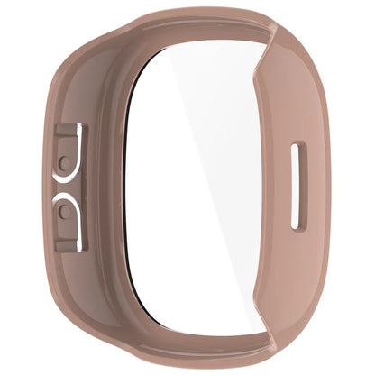 For Fitbit Ace LTE Hard PC Watch Case Overall Protective Cover with HD Tempered Glass Film