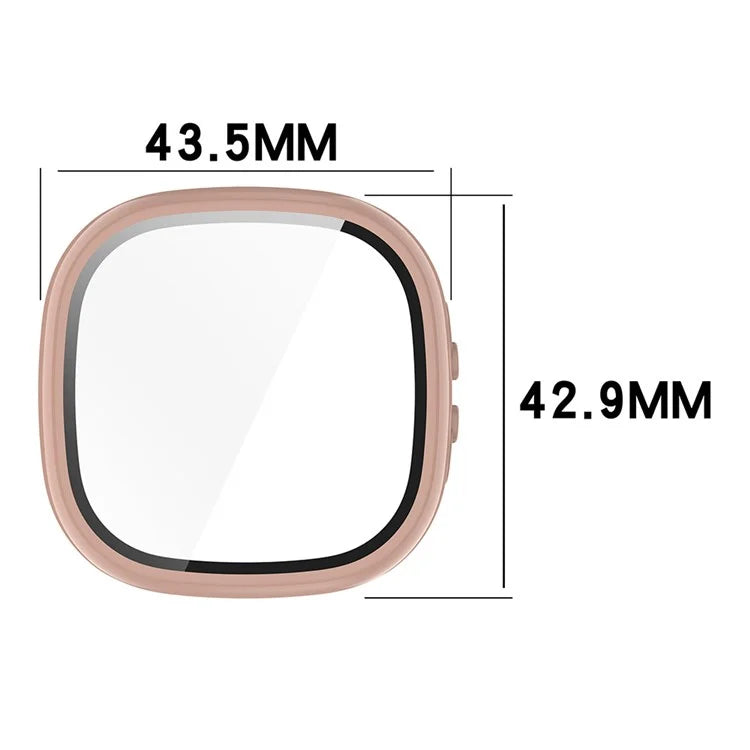 For Fitbit Ace LTE Hard PC Watch Case Overall Protective Cover with HD Tempered Glass Film