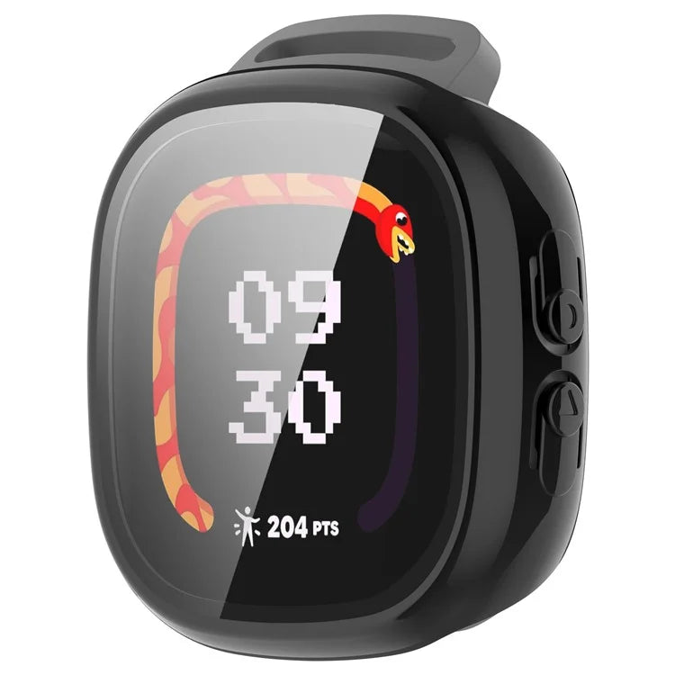 For Fitbit Ace LTE Hard PC Watch Case Overall Protective Cover with HD Tempered Glass Film